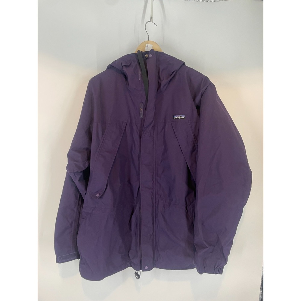 Vintage 90s Patagonia Hooded Retro Outdoor Full Zip Storm Jacket Purple Size L